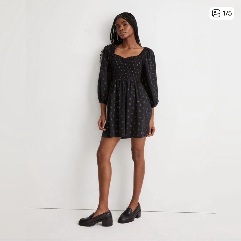 Madewell Lucie Sweetheart Midi Dress in Dot Daisies - Size XL